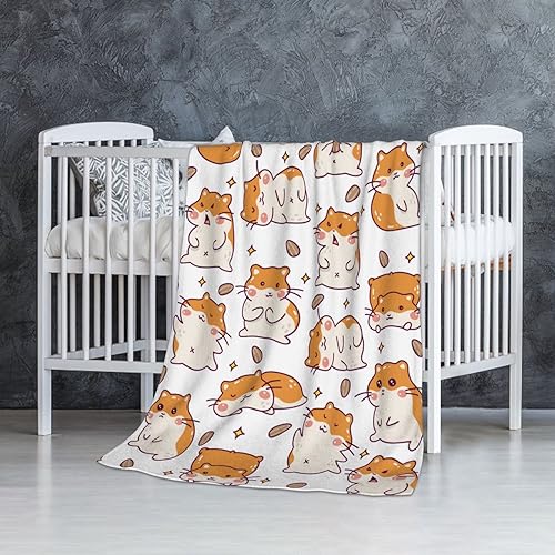 Hamster Throw Blanket for Kids Boys Girls Gifts, 50” x 40” | Soft Flannel, Lightweight but warm, Machine washable, HD print, Wrinkle & shrink resistant, Anti-pilling, Suitable all ages - color: Hamster Blanket 3, size: Small(40"x50")