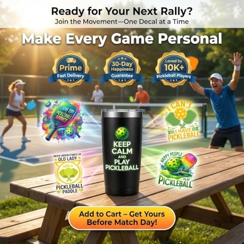 4PCS UV DTF Stickers Pickleball - Pickleball Cup Wrap for Water Bottle, Waterproof Pickleball Sticker for Pickleball Lovers Laptop Luggage Cup Keep Calm and Play Pickleball Stickers - style: 4pcs Pickleball Cup Stickers