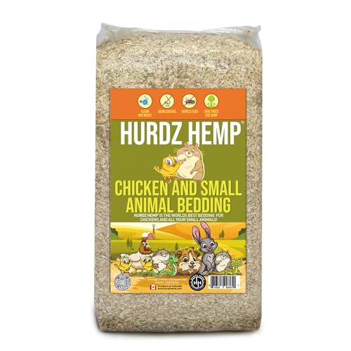 Hemp Bedding for Chickens - Made from 100% Natural Hemp - Superior Absorption & Odor Control- Eco-Friendly Hemp Bedding for Chickens - Easy Maintenance Hemp Bedding for Small Animals - size: 33 lbs.