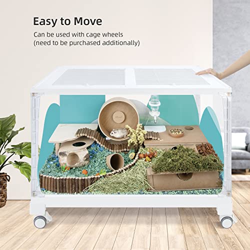 Niteangel Stacker Series Hamster Cage - Stackable & Large Glass Enclosure for Hamster Gerbils Mice Lemming Degus or Other Small-Sized Pets | Stackable Vertically or Horizontally to Expand Space & Large Glass Enclosure for Hamster Gerbils Mice or Small-Siz