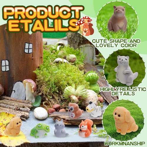 80 Pcs Mini Resin Animals 80 Styles Resin Animals Figurines Bulk for Fairy Garden Miniature Dollhouse Accessories Hide Crafts Decor - style: 80Pcs-Animals Bulk