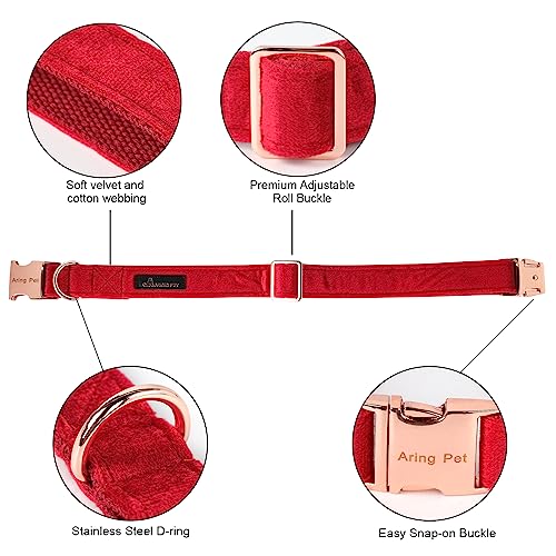 ARING PET Bowtie Dog Collar,Velvet Dog Collars with Removable Bowtie, Christmas Adorable Dog Collar, X-Small. - color: B-Red, size: X-Small (Pack of 1)
