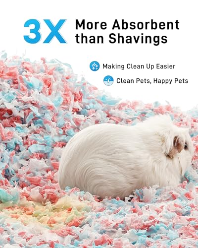 BUCATSTATE Hamster Bedding 70L, 99% Dust-Free Guinea Pig Bedding Odor Control Paper Bedding, Cozy Small Animal Bedding for Rabbit Rat Syrian Dwarf Hamsters Gerbils (Confetti) | FSC-Certified Material, Expands 3X, Cozy Paper Bedding for Guinea Pigs, Colorf