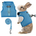 Adjustable Rabbit Harness and Leash Set Escape Proof, Blue M | Padded Vest with Magic Tape Design, Indoor/Outdoor Use (Training, Hiking) - Fits Hamsters, Rats, Iguanas, Puppies, Cats
