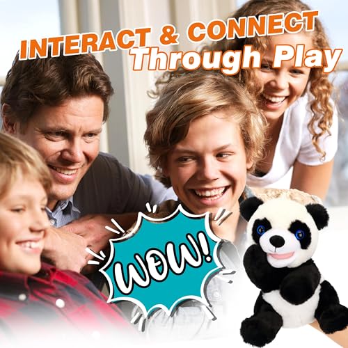 Easfan Panda Hand Puppet with Movable Mouth Plush Toy Gift for Kids 9" | Role play preschool teaching, cute stuffed animal, creativity imagination, Easter Christmas birthday holiday gift - style: Panda