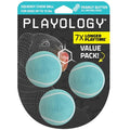 Playology Squeaky Chew Ball Dog Toy - Small, Peanut Butter Scent, 3-Pack | Floating, Bouncy Fetch Toy, All Breeds, Indoor Outdoor Use, Non Toxic, Dishwasher Safe