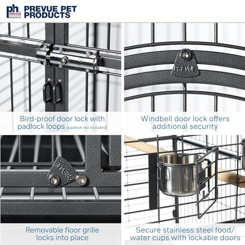 Prevue Pet Products Empire Bird Cage, X-Large, Black Hammertone,46" L x 36" W x 78 1/4" H