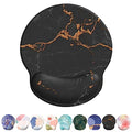 Mouse Pad with Wrist Rest, Comfortable Computer Mousepad with Gel Wrist Support Smooth Surface and Non-Slip PU Base for Pain Relief, Laptop, Office & Home (Black Marble) - color: Black Marble