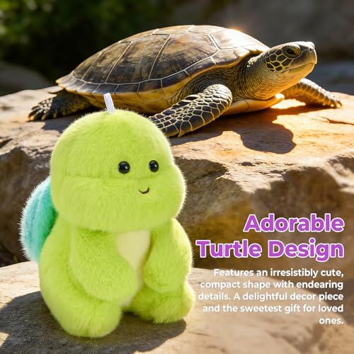 Ditucu Palm-Sized Turtle Stuffed Animals Cute Soft Plush Doll Small Plushies Toys Gifts for Kids Green 6 inch - style: Turtle B