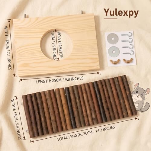 Natural Wood Chinchilla Platform, Small Pet Climbing Playground, Small Animals Cage Accessories for Chinchillas Squirrels Gerbils Sugar Gliders Hamsters Mice Rats Parrots