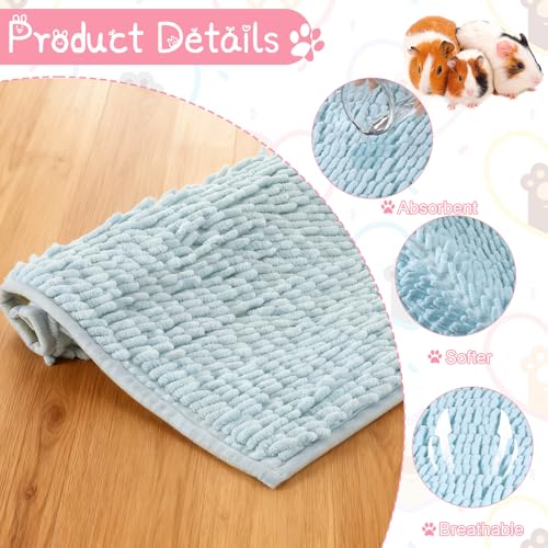 SHENLIU 8Pcs Guinea Pig Cage Liner 16x12 Inch Rabbit Cage Liner Bedding Reusable Guinea Pig Mat Pad Washable Training Pad Animal Sleeping Bedding Mat for Small Animals, Bunny (Gray, Green, Pink, Blue)