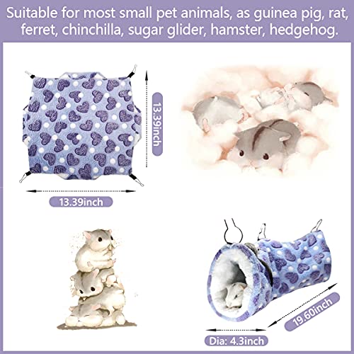 LEFTSTARER Guinea Pig Ferret Rat Hammock Toy Small Animal Cage Accessories Hideout Tunnel & Bunkbed Hammock for Rat Ferret Guinea Pig Hamster Sugar Glider Chinchilla - color: 2.Heart-Purple
