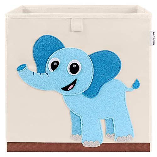 13 Inch Animal Cube Storage Bins, Foldable Fabric Kids Toy Box & Toy Chest | Kids Storage Cubes, Toy Storage Organizer Basket for Toddlers, Boys and Girls, Playroom and Nursery (Elephant) - color: Elephant