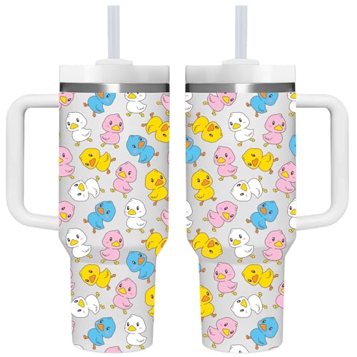 AMZUShome Duck Gifts.40oz Duck Tumbler with Handle.Duck Lover Cup Gift.Birthday Christmas Duck Tumblers Gift for Women Men. - style: Duck
