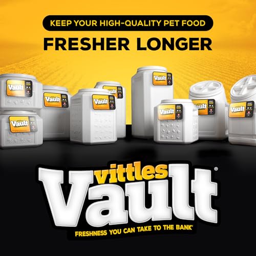 Gamma2 Vittles Vault Pet Food Storage Containers - Sealed Dog and Cat Food Storage Container, Fits up to 25lbs, Made in the USA - [12"L x 13.75"H] | Made in USA, 12 inch long by 13.75 inch tall, airtight lid keeps kibble fresh and pests out, a durable pan