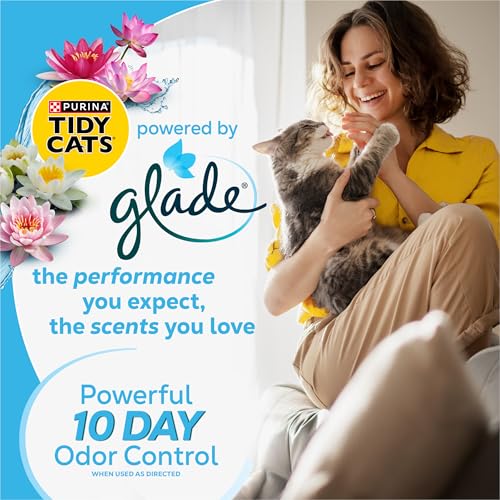Purina Tidy Cats Clumping Cat Litter, Glade Clear Springs, 16 lb | Low dust multi-cat litter with 10-day odor control and moisture-locking comfort - size: 16 Pound (Pack of 1)