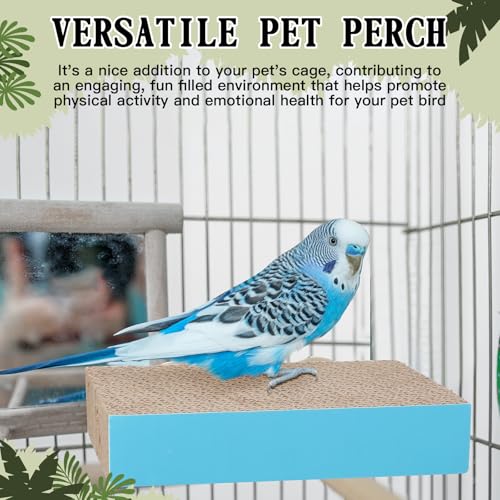 Skyygemm 3 Pcs Bird Chew Toys Parrot Perch Cardboard Platform for Cage Bird Paw Grinding Stand Parrot Cage Playground Exercise Toys for Macaws Small Parakeets Budgies Conure Cockatiel(Medium) - size: Medium