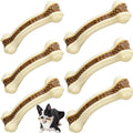 Dog Bones Chew Toys for Aggressive Chewers, 6 Pack Real Beef Flavor,Indestructible Dog Teething Chew Toys for Large/Medium/Small Puppies Breed,Tough Pet Toy with Nylon - size: 6 PCS Wbeeef bone