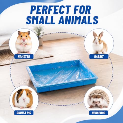 Tondiamo 150 Pcs Cage Liners for Small Animals Disposable Hamster Tray Clear Box Leak Proof Guinea Pig Cage Liner Bag Litter Toilet Film for Rabbit Bunny Hamster Hedgehog (Large) - size: Large