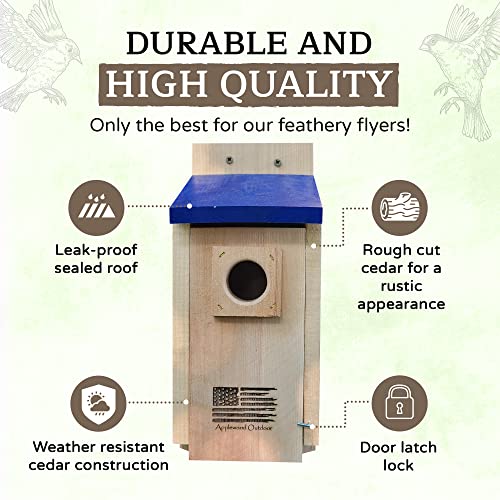Made in USA,Rustic Cedar Bird Houses with Optional Camera (No Camera)