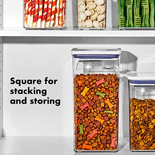 OXO Good Grips Pet Food Container 6.0 Qt | Clear | Airtight Seal | With Half Cup Scoop | Pack of 4 - color: White, size: Pet POP 6.0 Qt (Pack of 4)