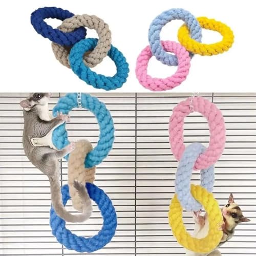 Hamster Climbing Rope Toys Sugar Glider Cage Accessories, Bird Rope Swing Toy for Climbing Exercising(Style 2) - color: Style 2