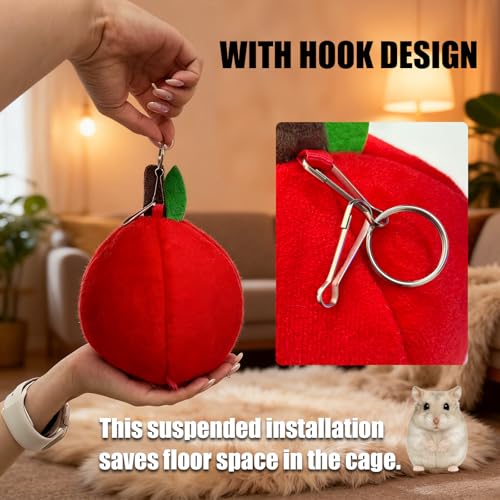 Hamster Hammock Warm Bed,Small Pet House Animals Cage Accessories,Rat Hideout,for Mini Small Animal Mice,Sugar Glider,Chinchilla,Dwraf Hamster(Red) - color: Red