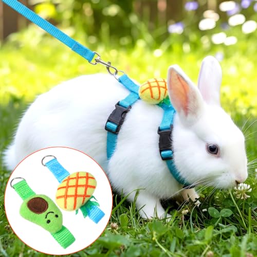 2PCS Bunny Harness and Leash Guinea Pig Leash | Kitten Harness and Leash Set for Guinea Pig Ferret Cat Puppy Duck Small Pets Outdoor Walking - style: B