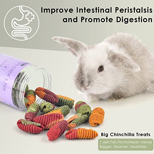 ERKOON Chinchilla Treats, Chew Toys for Teeth for Rabbit Guinea Pig Gerbil Rat Dwarf Hamster (Mixed-Large Size)