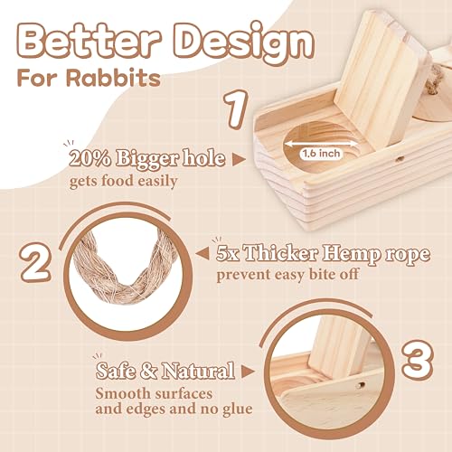 SoulThink® Interactive Wooden Pet Rabbit Toys - Sniff n' Snack Bunny Chew Toys for Rabbit Treats, Suited as Guinea Pig, Hamster for Boredom, Bunny Toys for Rabbits Keep Busy (2 Sets) - style: Sniff n' Snack - Beginner
