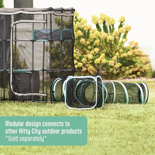 Kitty City Outdoor Catio Furniture and Play Kits for Cats, Three Way Tunnel - color: 3-Way Tunnel/Tent Combo