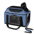 Top-Expandable Small Pet Carrier 17"x11"x9.5" Airline Approved | for Alaska Airlines, Lockable Safety Zippers and Anti-Scratch Mesh, Soft-Sided, Pets Under 10 Lbs, Blue - color: Blue, size: 17.0"L x 11.0"W x 9.5"H