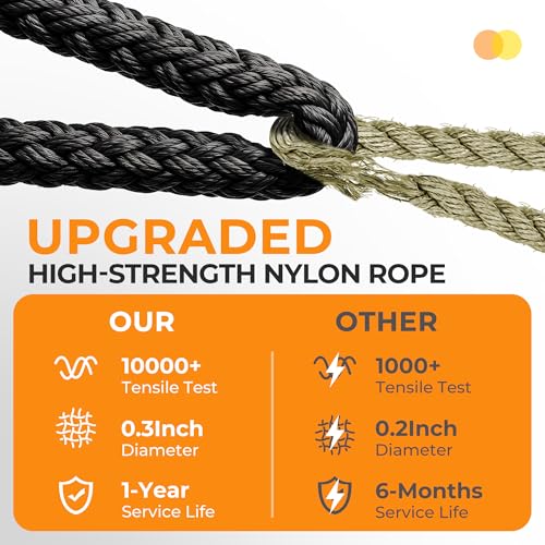 FRUITEAM Hay Nets for Horses, Heavy Duty Hay Bags with 2" Hole, Durable Hanging Hay Net for Goat Sheep, Slow Feed Hay Net with Upgraded Anti-Biting Nylon Rope (35" Length)