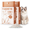 Thereye 5-in-1 Mixed Cat Litter, Upgraded for Automatic Litter Box, Fast Clumping, Ultra Absorbent, Dust-Free Natural Clumping Cat Litter, Odor Control, Non-Sticky for Multi-Cat Households (7.9lbs*2)
