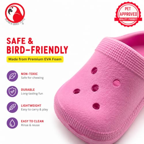 Bonka 2183 PK6 Mini Sandals 3" Soft Bird Foot Toys 6 Pack Chew Toy | Soft colorful foot toys with 5 attachment holes for DIY bird toy customization and enrichment - size: (6) Sandals
