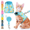 BINGPET Cat Harness and Leash Set, Escape Proof and Adjustable, Large | Step-in Vest, Lightweight Soft Breathable Mesh, Hook & Loop, Easy Control for Medium & Large Cats Walking Travel - color: Pineapple, size: Large