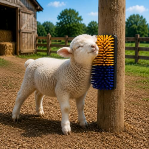 2PCS Livestock Itch Relief Scratching Brushes 20cm, Goat Brush Set for Grooming, Massage and Entertainment for Pigs, Goats, Sheep