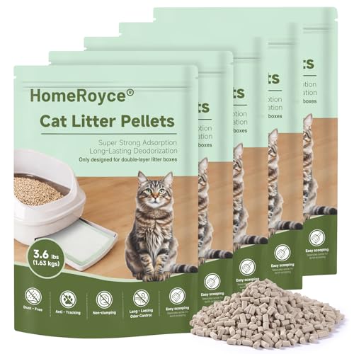 Cat Litter Pellets Exclusively for Double Layer Cat Litter Box, Super Odor Control Zeolite Litter, Non Clumping Cat Litter, Low-Tracking, Low Consumption, Unscented - size: 18 lb