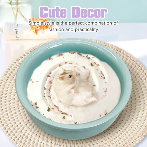 kathson Hamster Sand Bath Box Ceramic Small Animals Shower Bathtub Gerbil Litter Box Mice Bathroom Syrian Hamster Digging Sand Container Cage Accessories for LemmingsGerbil Mice (White) - color: White