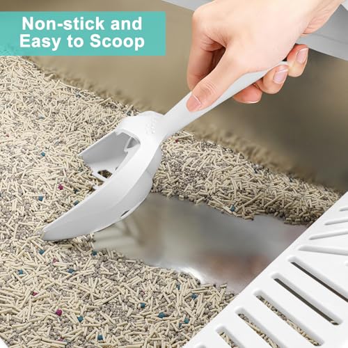AIPERRO Stainless Steel Litter Box Extra Large for Big Cats and Multi-Cats | Jumbo Extra Large Metal Cat Box with High Sided Lid, Anti-Urine Leakage, Non-Stick,Include Litter Scoop - color: Silver Grey, size: XXX-Large