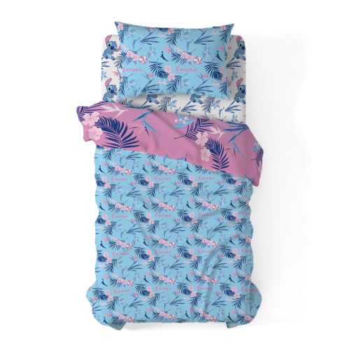 Disney Lilo & Stitch Twin Comforter Set 4 Piece Includes Reversible Comforter & Sheet Bedding Set Soft Fade Resistant Microfiber Officially Licensed - color: Sporty Stitch Twin