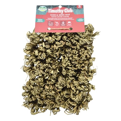 Oxbow Timothy Hay Hide & Seek Snuffle Mat, Rabbit & Guinea Pig Enrichment | Rabbit Puzzle Mat, Guinea Pig Puzzle Toy, Guinea Pig Enrichment Accessories, Bunny Treats Toys, Chinchillas, Rats, Ferrets - size: Small (Pack of 1)