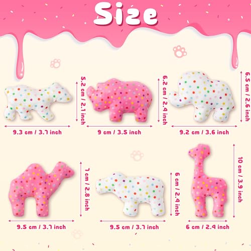 MALLMALL6 6Pcs Frosted Animal Cookie Catnip Crinkle Paper Sound Toys Gift for Cat, Catmint Teething Chew Kick Interactive Toy for Indoor Cats, Soft Candy Pet Presents Supplies for Kitten Lover - style: Animal Cookie（with Crinkle Paper）