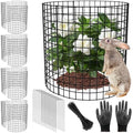 5 Pack Plant Protectors from Animals, 17x14" Plant Cages for Outdoor Plants | Wire Plant Protector, Thick Metal, Non-deformable, Free-Cut, Cap-less Design, Plant Protection Cage to Keep Animals Out - size: 5 PACK-17x14inch