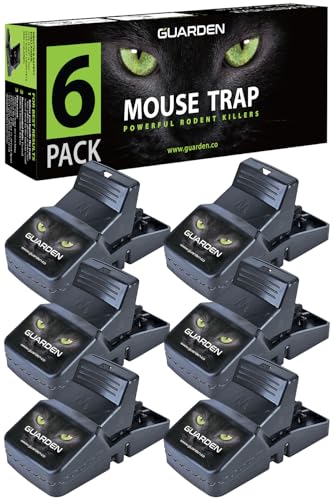 Mouse Traps Indoor Small Size (6 Pack) Catch Mice, and Voles Fast with These Simple to Bait, Safe to Set, Non Electric Rodent Trap for Home, Yard, and Barn (Six Mouse Traps) - size: 6 Pack Mouse Traps