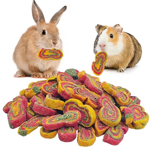 Fhiny 0.29lb Rabbit Chew Toys, Mixed Forage Beetroot Carrot and Pumpkin Bunny Treats for Hamsters Guinea Pigs Chinchillas and Other Small Rodents Teeth Grinding