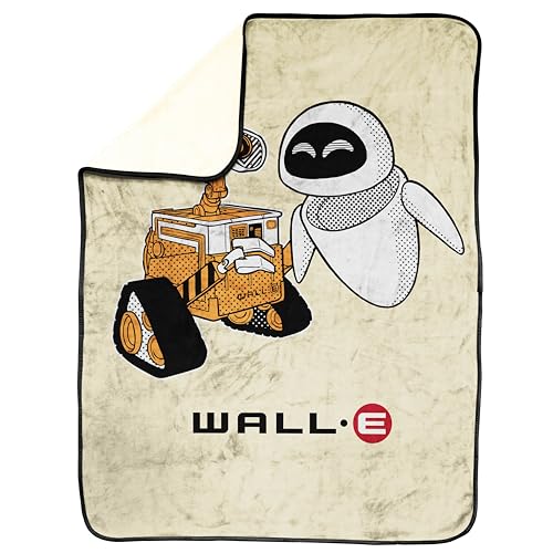 Jay Franco Kids Plush Throw Blanket – Soft & Cozy Fleece Throw for Bedroom & Couch Décor, Official Licensed Product, Beige - Wall-E, 40x50 - Travel Blanket - color: Beige - Wall-e, size: 40x50 - Travel Blanket