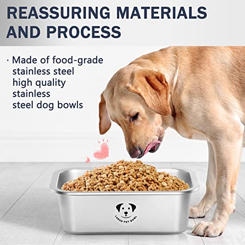 Stainless Steel Dog Bowls for Large Dogs, 0.85 Gallons High Capacity Metal Food Dog Bowls Extra Large Water Bowl for Dogs - size: 0.85 Gallons
