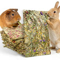 Abizoo Rabbit & Guinea Pig Treats 8 Pack Large Timothy Hay Chips | Bunny Chew Toys, Herbal Flowers, Vitamins and Minerals, Timothy Hay Forage Mix