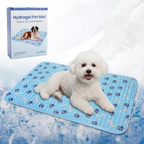 Cooling Mat for Dogs 20 Inch, Patent Self-Cooling Gel Pad for Small Dogs, | Cats & Rabbits, Waterproof Non-Slip Pet Cooling Mat for Crates, Carriers, Travel, Indoor Outdoor Summer Use - size: Small